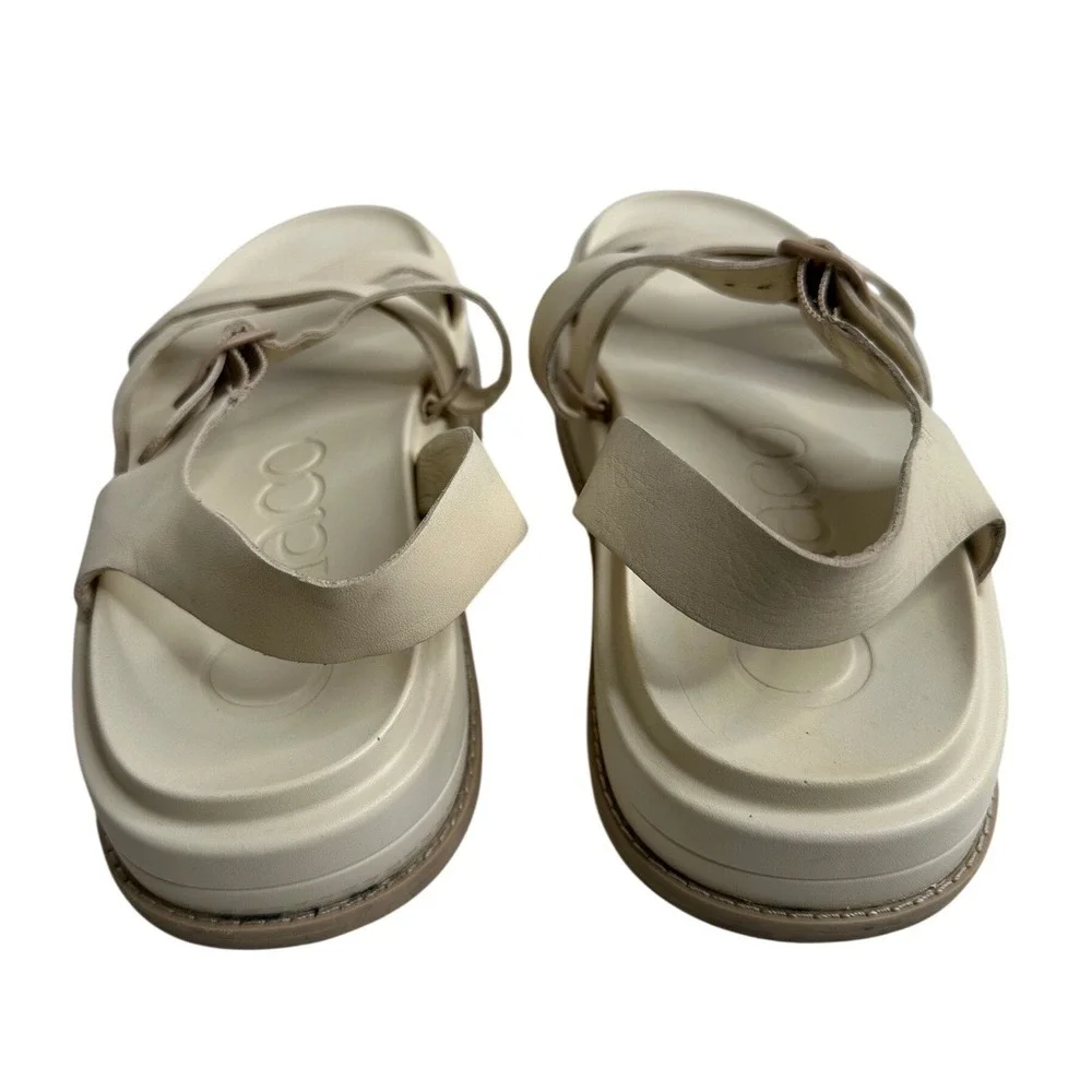 Chacos JCH109560 Cream Platform Leather Strappy Sandals Women's Size 10 Cute